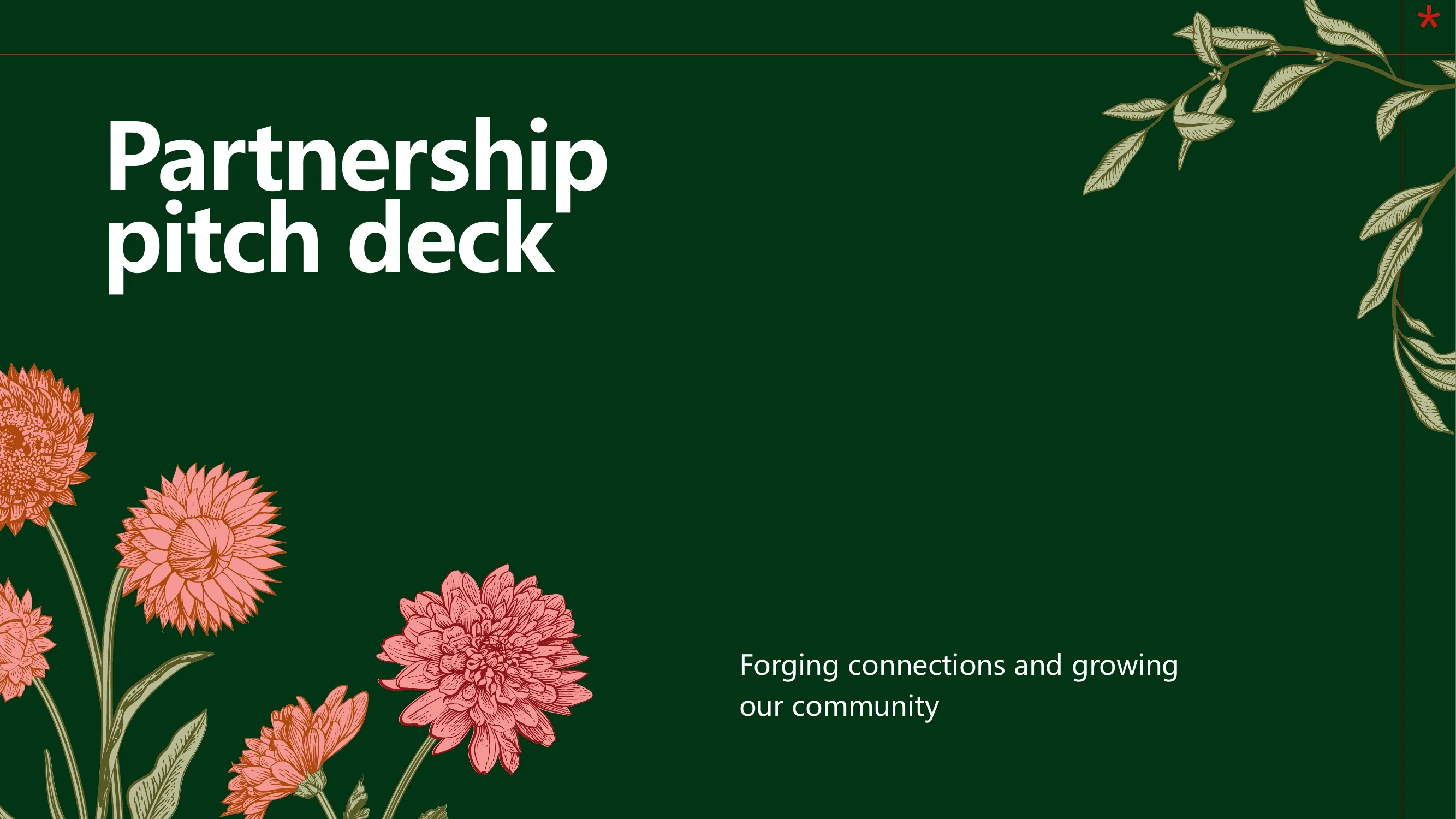 Preview of Partnership Pitch Deck: Forging Connections and Growing the Community - Slide 1